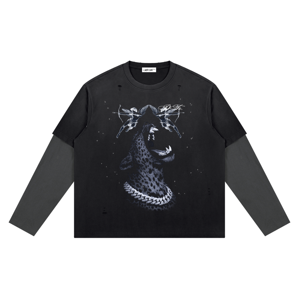 Unisex Vintage Wash Distressed Layer T-Shirt