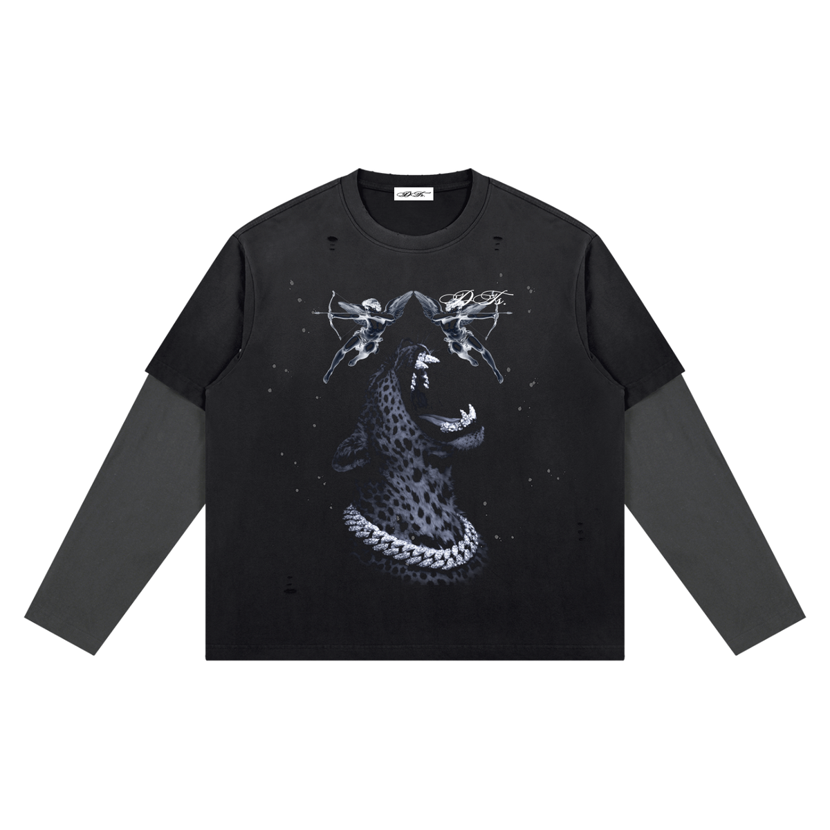 Unisex Vintage Wash Distressed Layer T-Shirt