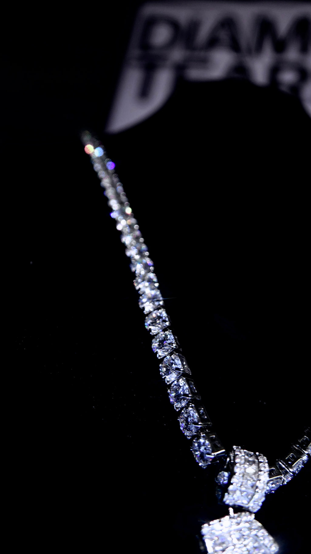 Moissanite Cross Tennis Chain Necklace