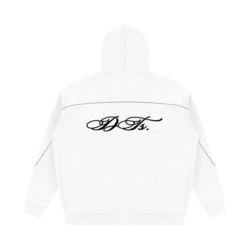 Unisex Oversized Piping Fleece Hoodie