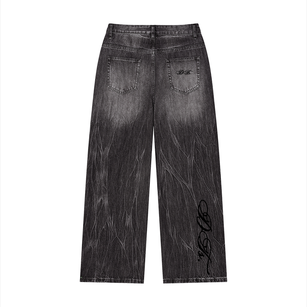 Vintage Wash "DT" Denim Jeans