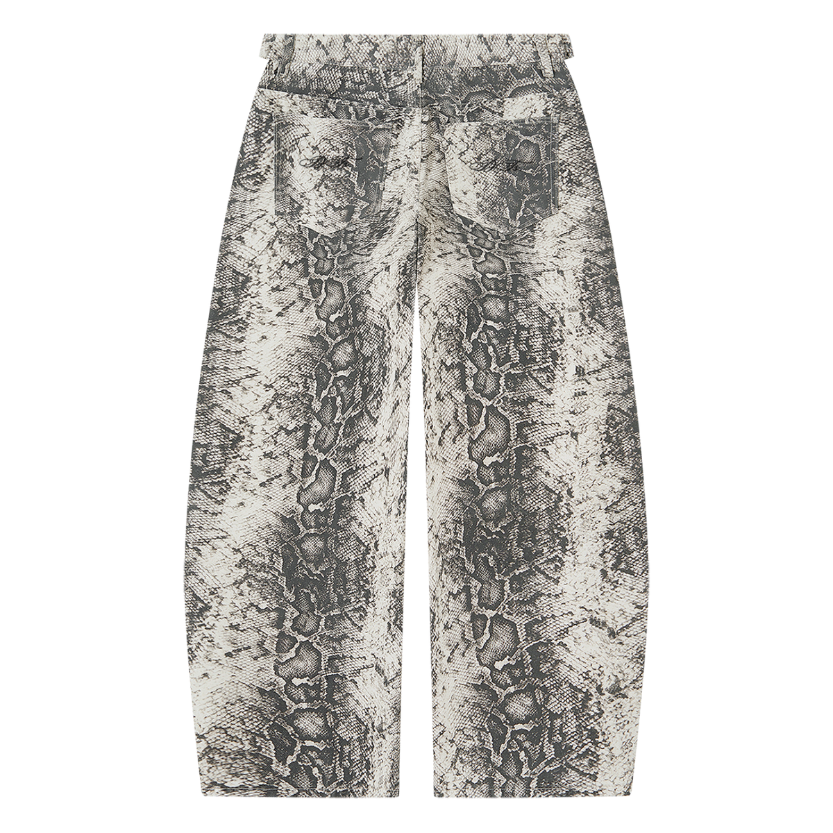 Men's Snake Print Barrel Leg Pants