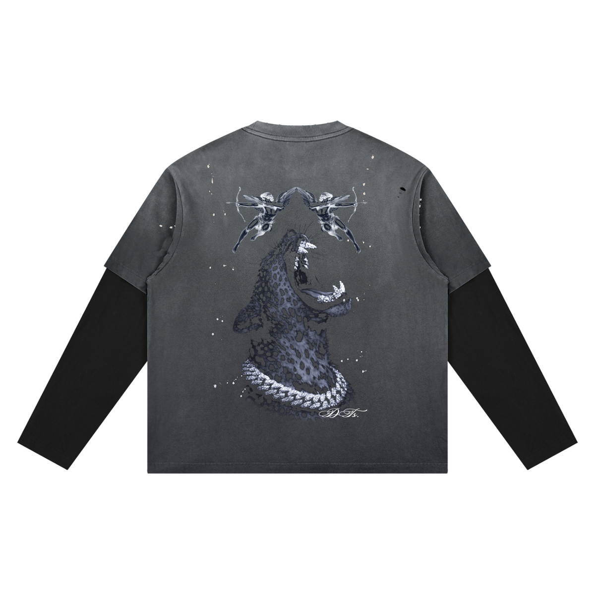 Unisex Vintage Wash Distressed Layer T-Shirt