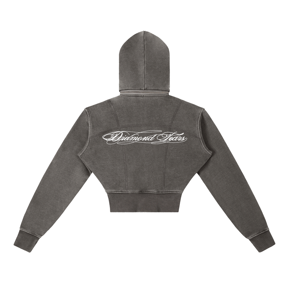 Vintage Washed Cropped Fleece Hoodie