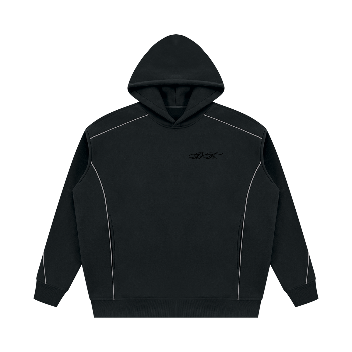 Unisex Oversized Piping Fleece Hoodie