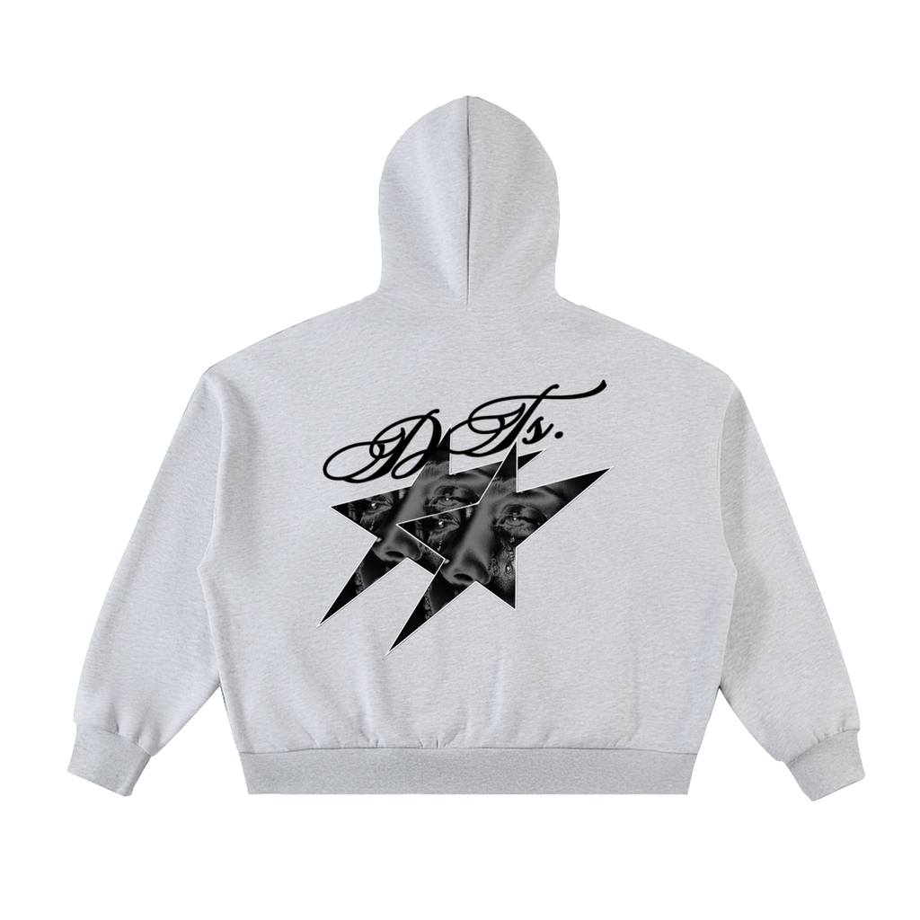 Fleeced Full-Zip Boxy Hoodie