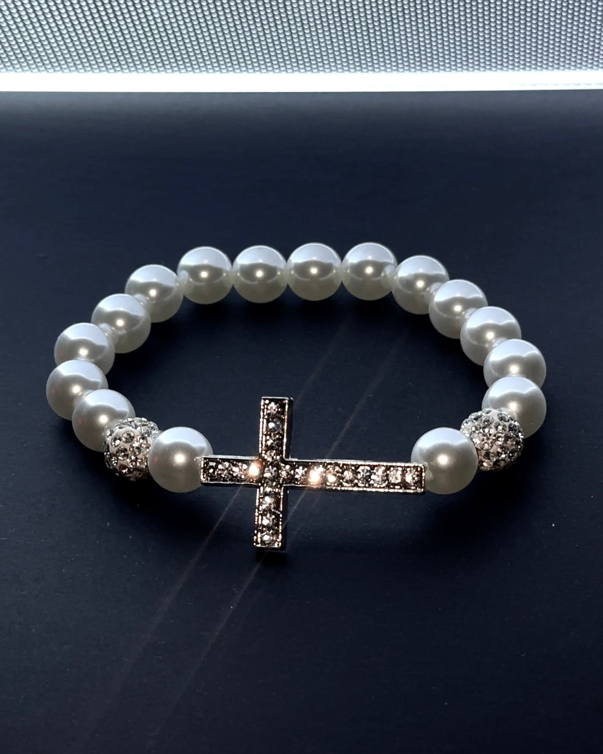 Pearl Cross Bracelet