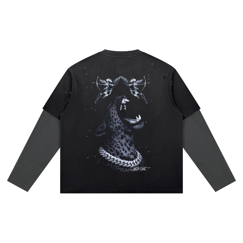 Unisex Vintage Wash Distressed Layer T-Shirt