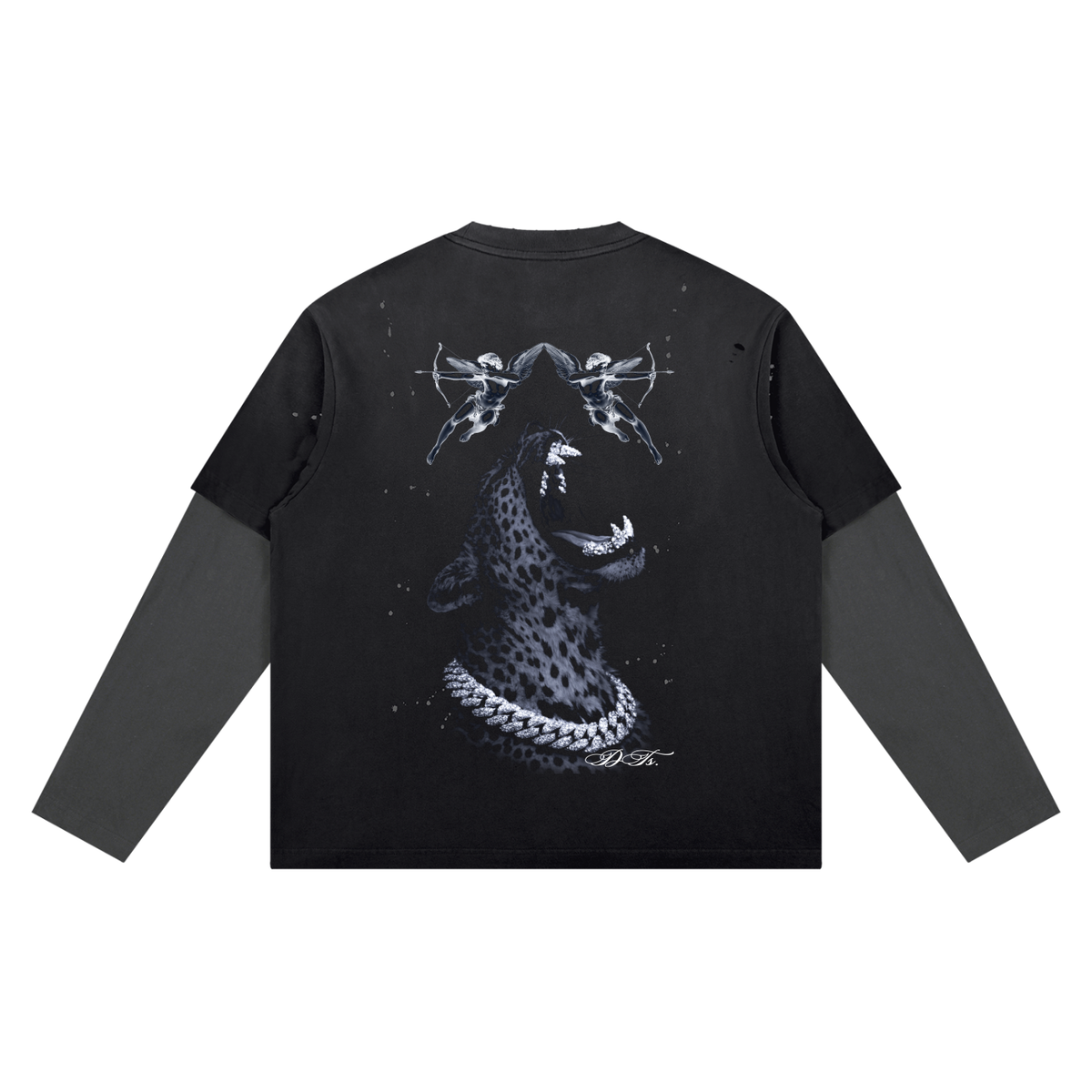 Unisex Vintage Wash Distressed Layer T-Shirt