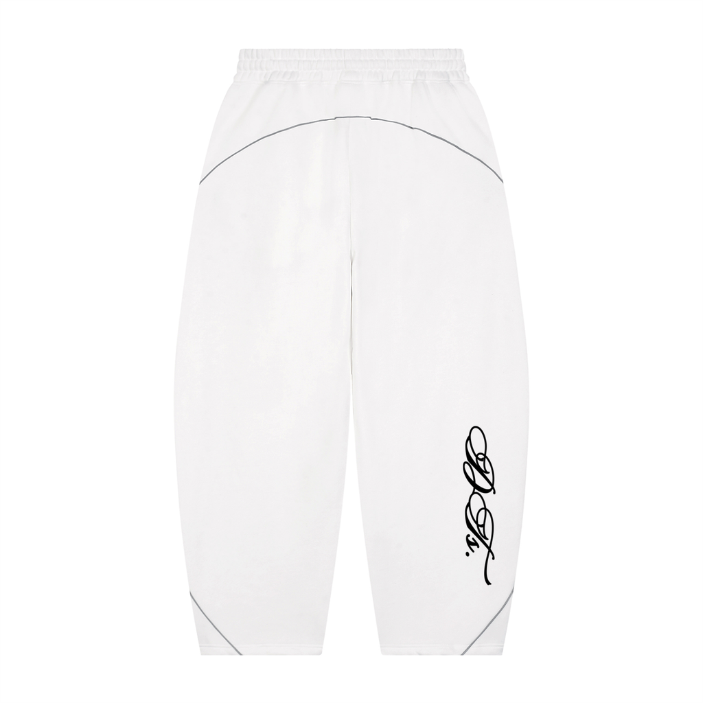 Unisex Piping Fleece Barrel Leg Sweatpants