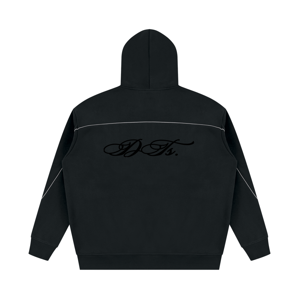 Unisex Oversized Piping Fleece Hoodie