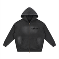 Sunfade Two-way Zipper Boxy Fleece Hoodie