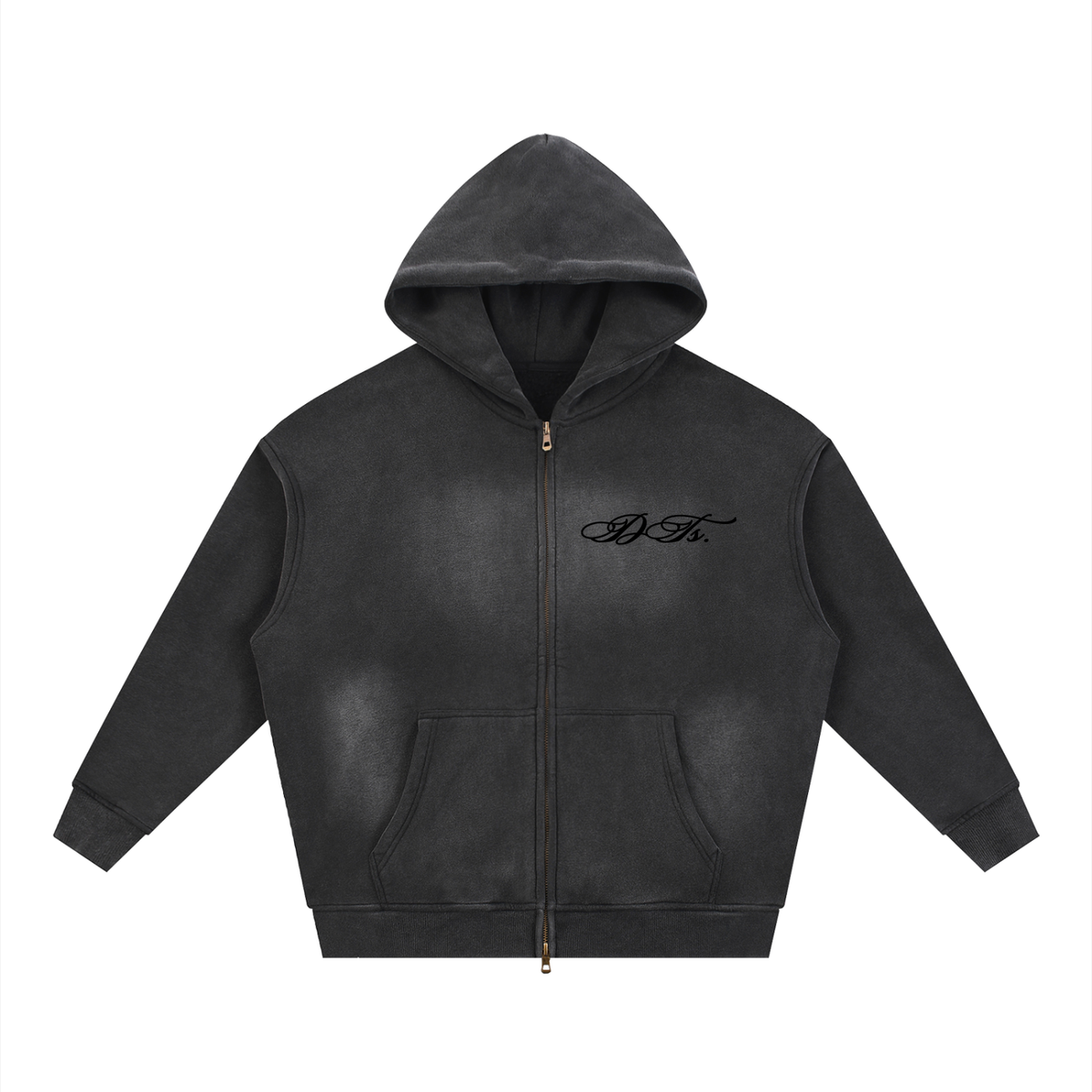 Sunfade Two-way Zipper Boxy Fleece Hoodie