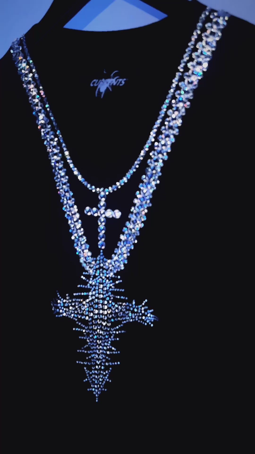 (NEW) Rhinestone Double Cross Tee 💎